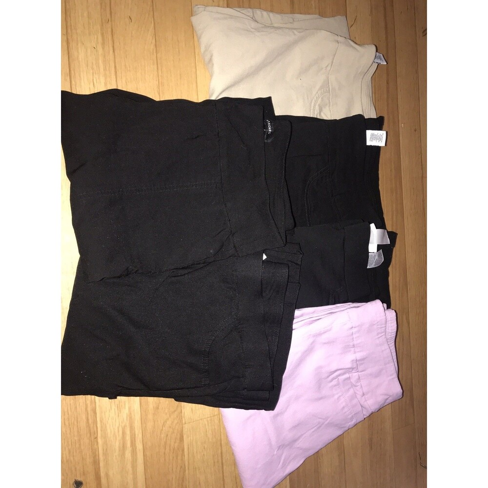 Women Pull On Straight Leg Pants Lot of 6 Pairs - Size 10 Mixed Brands